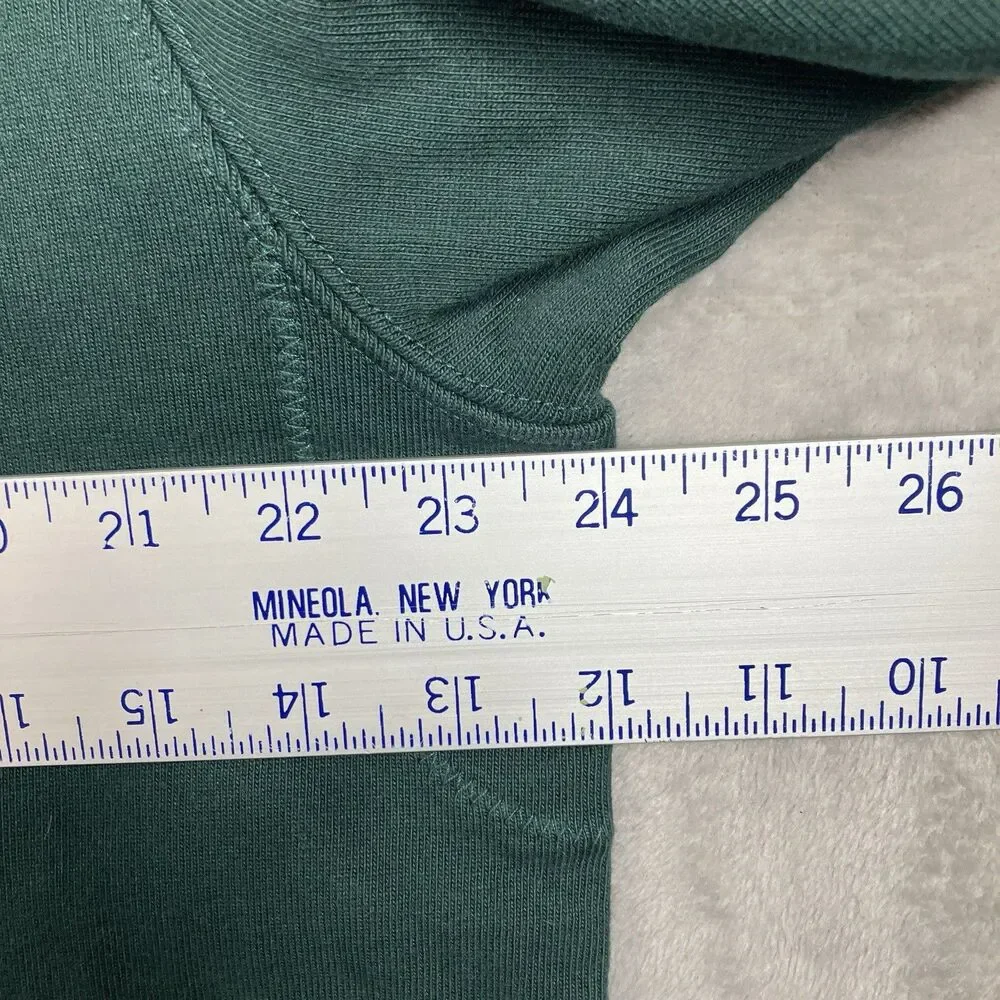 J Crew Rugby Polo Shirt Mens XL Green Long Sleeve Cotton Elbow Patch Preppy